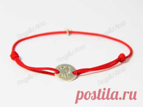 Веревочный браслет &quot;Love is all&quot; от Amorem