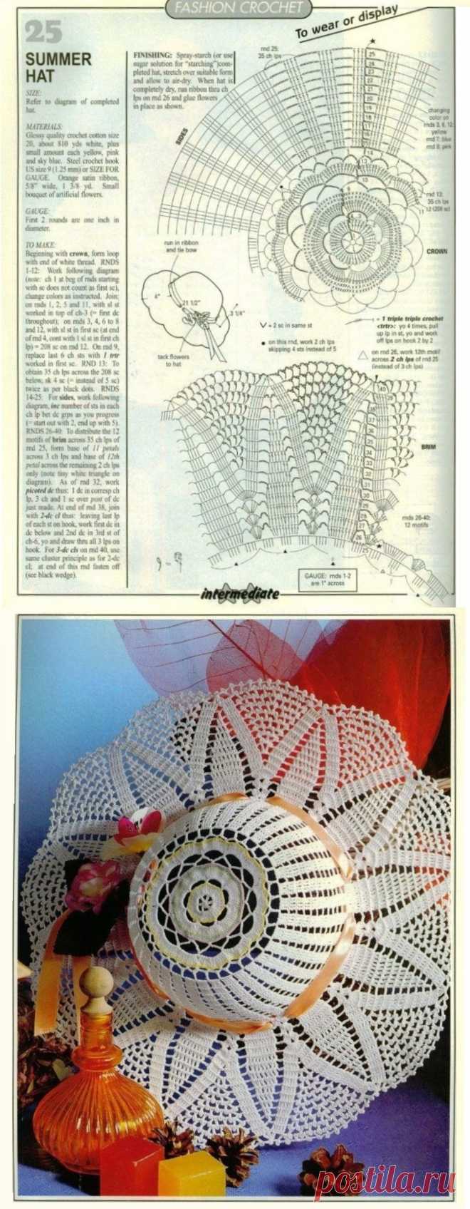 Летняя шляпа с полями крючком