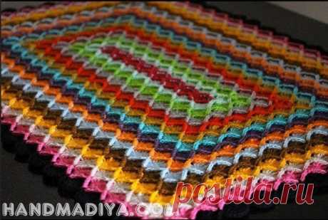 Прямоугольный плед баварской вязкой » В сети – себя просвети!