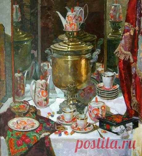Натюрморт  с медным самоваром
Художник Ольга Григорьева - Климова