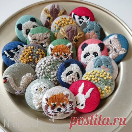 Брошки с ручной вышивкой от мастера n_brooch