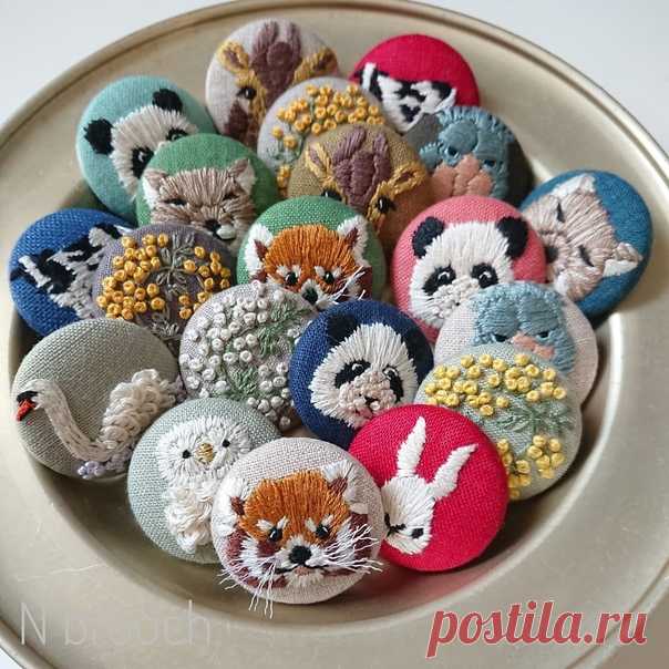 Брошки с ручной вышивкой от мастера n_brooch