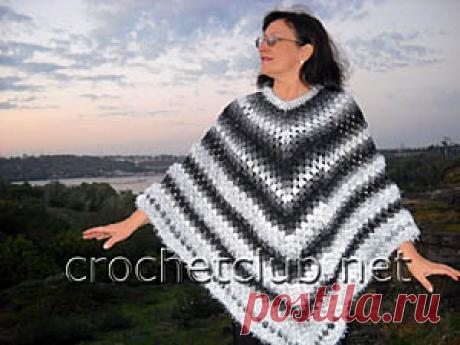 Теплое пончо Вязаное теплое пончо из альпаки