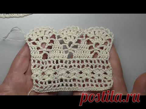 Чудесный узор для платья крючком Простая кайма для юбки крючком