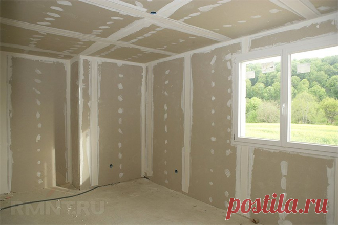 Обшивка стен гипсокартоном в деревянном доме RMNT.RU
