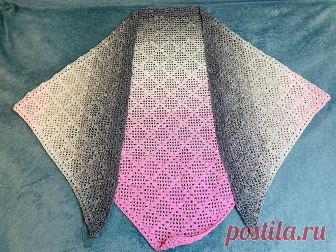 Новый бактус из пряжи YarnArt Flowers. Простая схема с красивым узором. Схема вязания крючком бактуса из пряжи Yarnart Flowers.