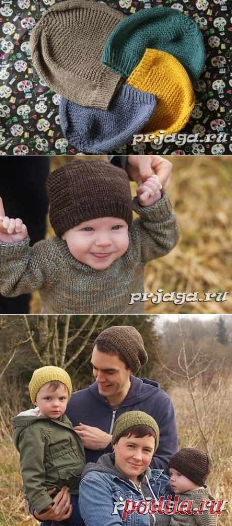 Шапка спицами «Barley» на всю семью