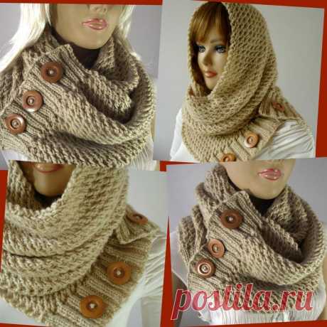 KNITTING PATTERN SCARF Hood Cowl LouLou Scarf Hooded Cowl | Etsy