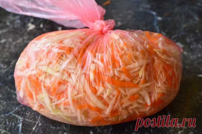 Квашеная капуста в пакете: рецепт с фото пошагово