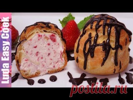 ВКУСНОЕ КЛУБНИЧНОЕ МОРОЖЕНОЕ ДОМА в ПРОФИТРОЛЯХ | Ice Cream Profiteroles