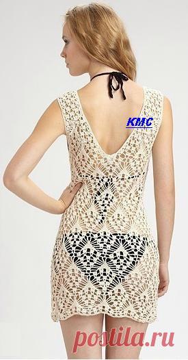 Ажурное платье с ромбами