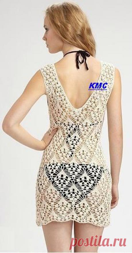 Ажурное платье с ромбами