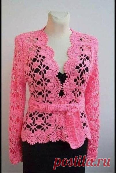 Вяжем ажурный жакет