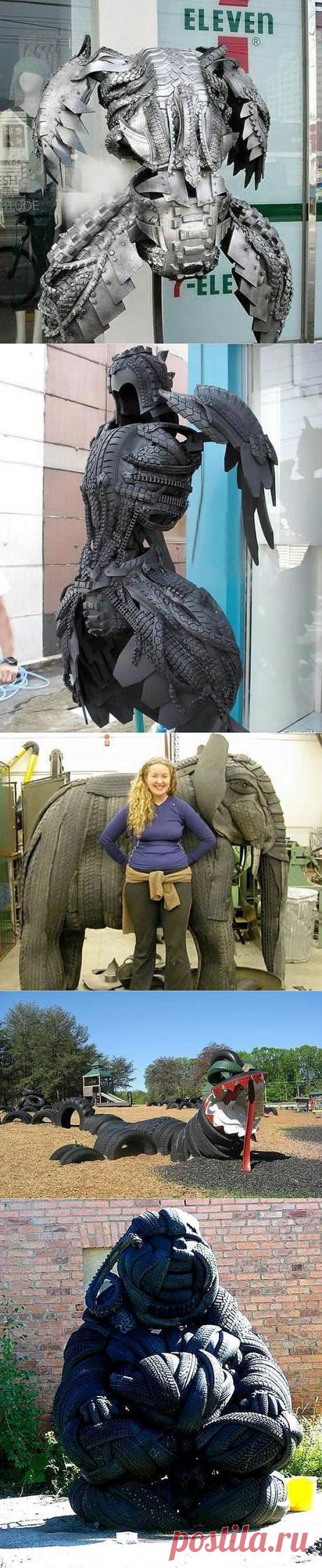 Оригинальные поделки из покрышек / Я - суперпупер