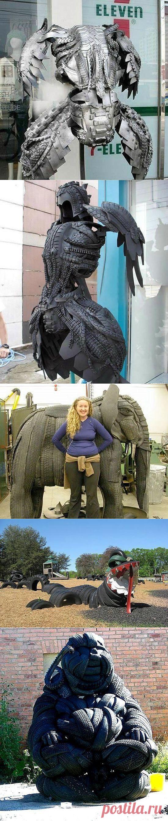 Оригинальные поделки из покрышек / Я - суперпупер