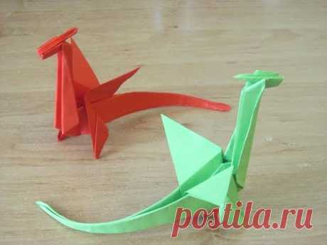 Как сделать Дракон из бумаги 2 Оригами БУМАЖНЫЙ ДРАКОН Origami paper dragon