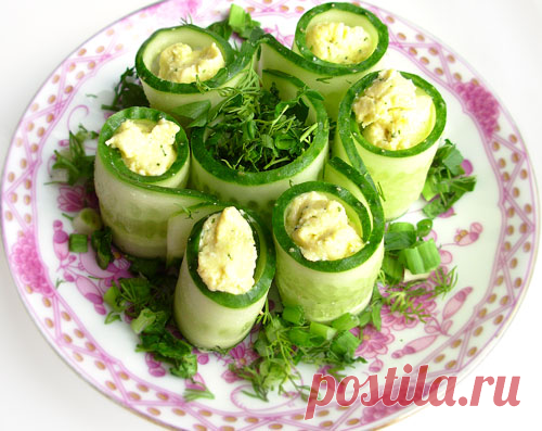 Огуречные роллы, очень нарядная закуска