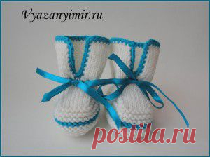 Как связать пинетки для новорожденного?