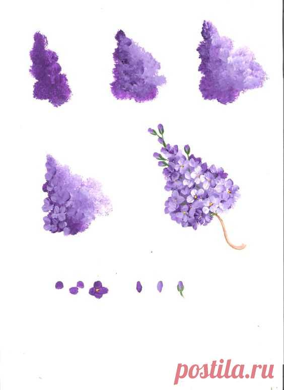 Lilacs worksheet by Linda Lover | Art -One Stroke Painting