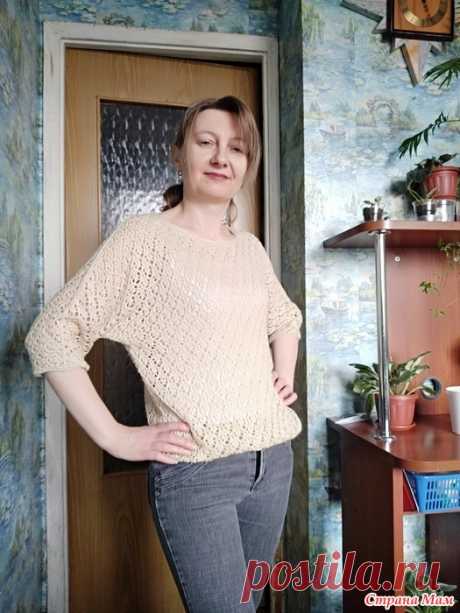 Кофточка "Ажурная Нежность", спицами Всем доброго времени суток! Связалась у меня кофточка в начале марта, а вот закинуть и похвастаться времени не хватает.