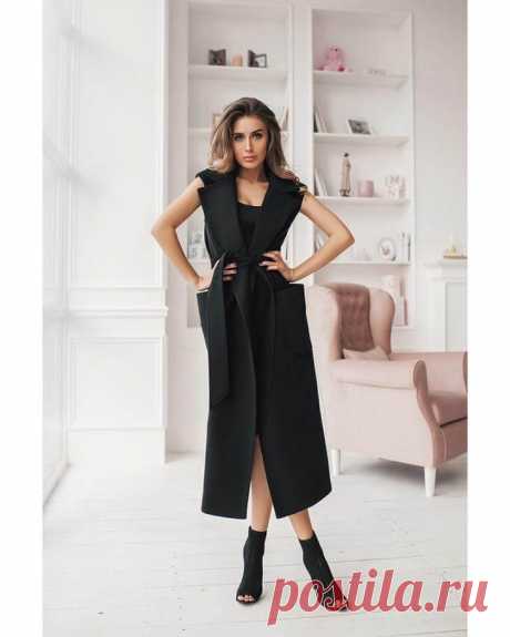 Стильный длинный жилет