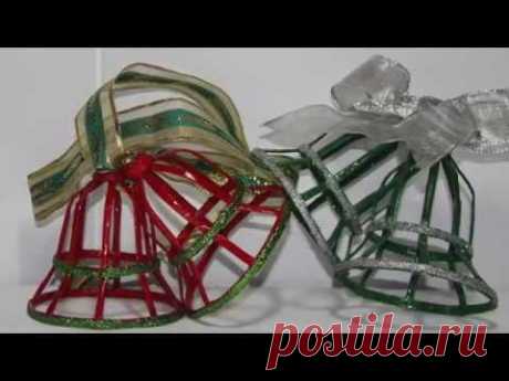 DIY. Como hacer Campanas de papel de periódico. How to Make paper bells.