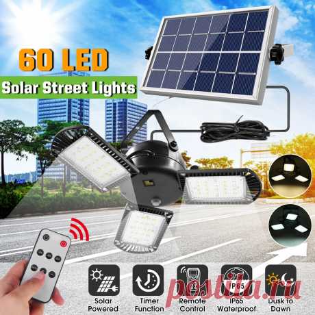 Waterproof led solar street light outdoor three blades garage courtyard garden lamp Sale - Banggood.com