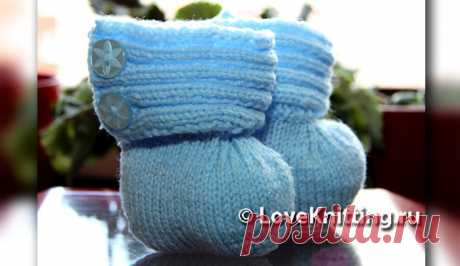Пинетки на двух спицах (мастер-класс) | Loveknitting.ru