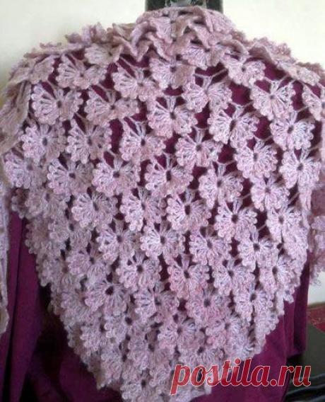 Узор крючком. Цветочные чешуйки