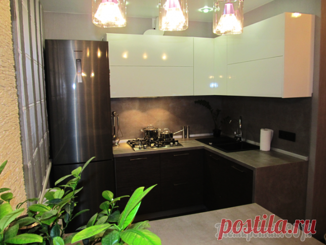 Три кита нашей кухни: вместительность, функциональность, комфорт Размер: 6 м. кв. Девиз: Вместительность, функциональность, комфортСо слов автора. Наша кухонька до ремонта была чуть меньше 6 м.кв. Мы долго думали над тем, как сделать ее вместительной, функционально...