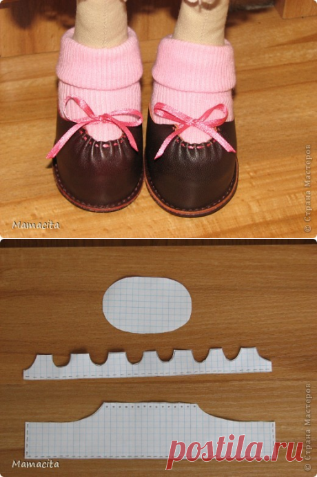 Кожаные ботики для куклы. МК
