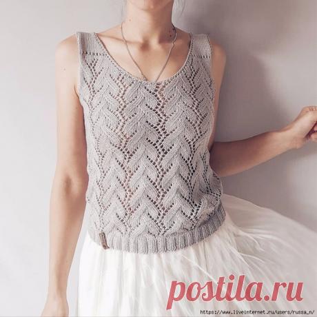 ОПИСАНИЕ ТОПА вязаного спицами