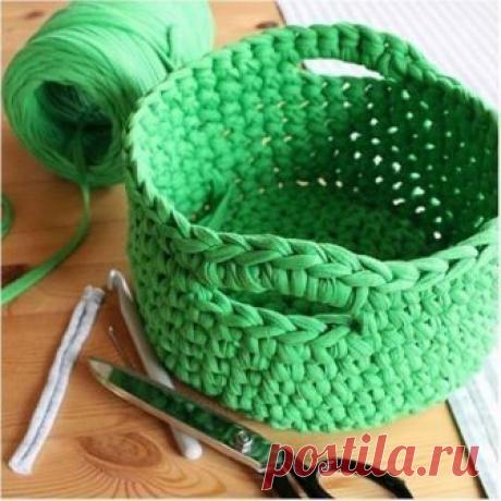Корзина из трикотажной ткани — Сделай сам, идеи для творчества - DIY Ideas