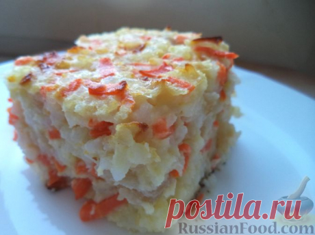 Рецепт: Запеканка из моркови, яблок и риса на RussianFood.com