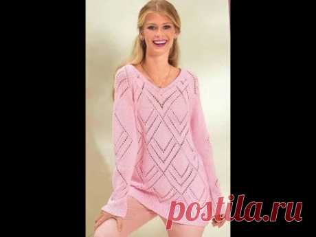 Связать Ажурный Пуловер Спицами - модели - 2019 / Tie Openwork Pullover Knit