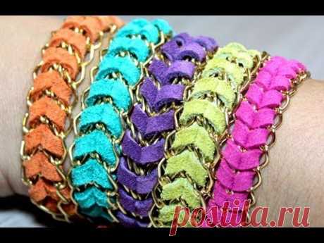 Pulseira corrente+couro