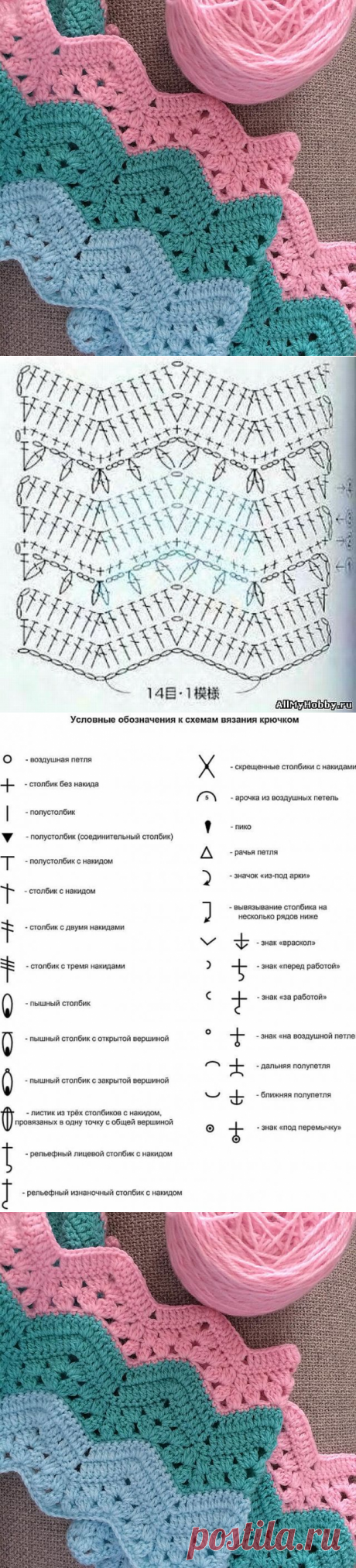 Очень красивый узор крючком зубчиками — Сделай сам, идеи для творчества - DIY Ideas