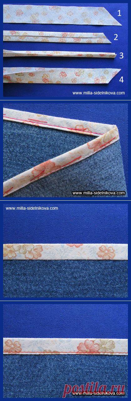 Как правильно пришивать косую бейку? |