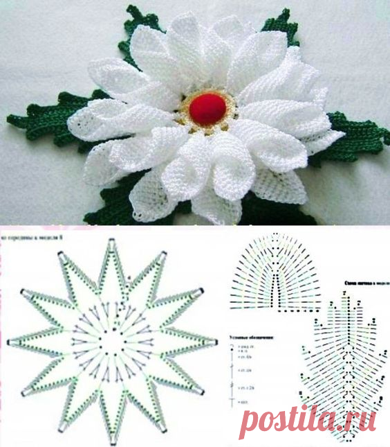 Рукотворная красота - вязаные крючком цветы и листья