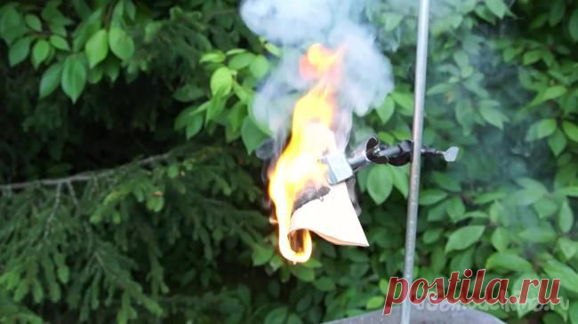 Химический опыт: самовозгорание бумаги с фосфором