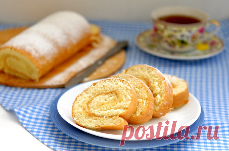 Рулет с лимонным курдом - something sweet to a cup of coffee