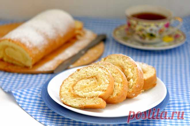 Рулет с лимонным курдом - something sweet to a cup of coffee