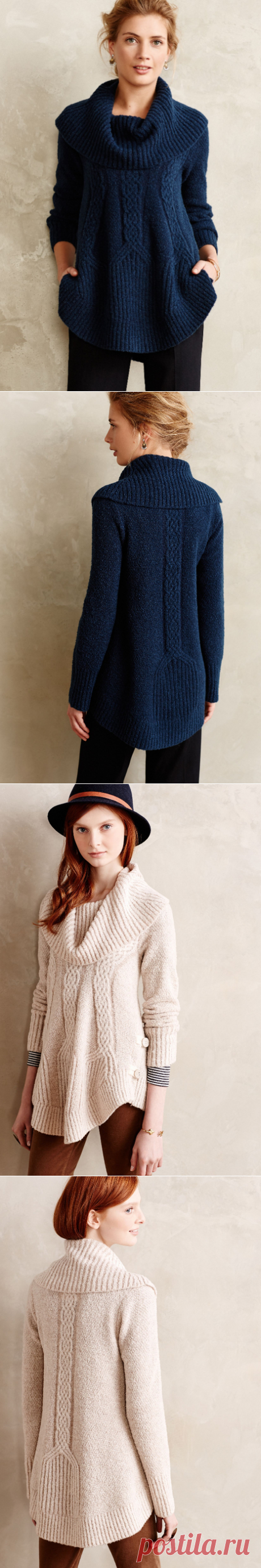 Красоты северных морей - тёплая туника с аранами