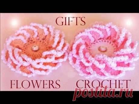 Como tejer fácil y rápido crear  diseñar flores en una sola tira- Make creates roses