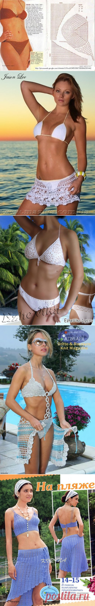 Вяжем крючком купальники и бикини.