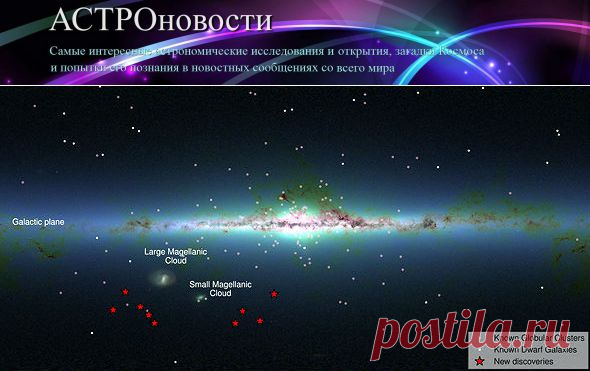 Карликовые галактики - новые спутники Млечного Пути | АСТРОновости
Двумя группами астрономов обнаружены карликовые галактики -маленькие спутники Млечного Пути, важные объекты для наблюдений и поисков сведений о темной материи