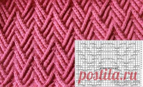 Плотный текстурный узор спицами «Домики»