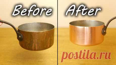 How to Clean a Copper Pan How to clean tarnished copper. Great for pots and pans. Make them look like new again in no time at all. Just use household supplies to make your copper pans...