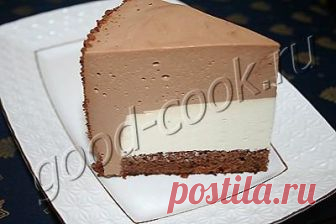 творожный торт-суфле с белым и чёрным шоколадом, рецепт приготовления
