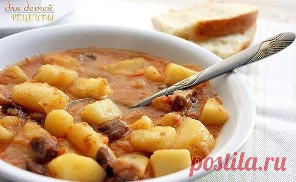 Картошечка, тушенная с мясом (как в д/садике).